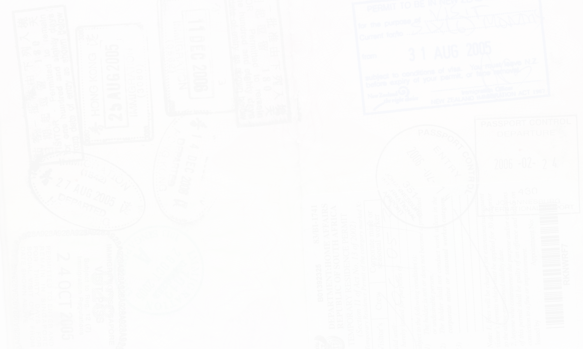 Passport Stamps - Old Passport (2000x1199), Png Download