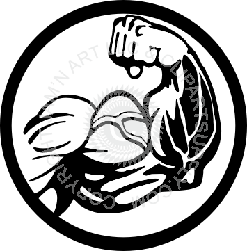 Muscle Arm Emblem Clipart Black And White - Muscle Arm Logo (355x361), Png Download