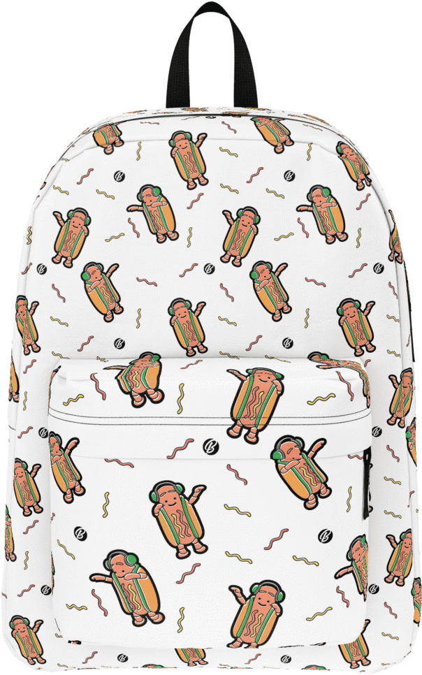 Dancing Hot Dogs Pattern Classic Backpack - Garment Bag (1024x1024), Png Download