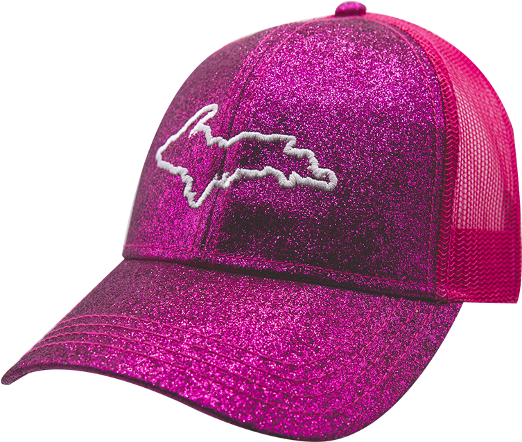 Hat - "u - P - Silhouette" Women's Hot Pink Glitter - Baseball Cap (800x800), Png Download