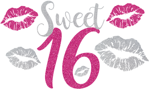Sweet Sixteen,birthday,sweet 16,sweet Sixteen Birthday,pink - Sweet 16 Transparent Silver (500x500), Png Download