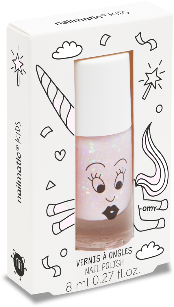 Nailmatic Kids - Nail Polish - Polly - Clear Pink Glitter (800x800), Png Download