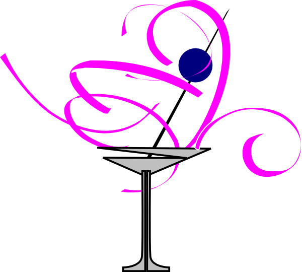 Margarita Glass Martini Blueberry Clip Clipart - Cocktail Glass Clipart (600x540), Png Download