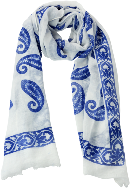 Window Pane Scarf - Paisley (450x665), Png Download