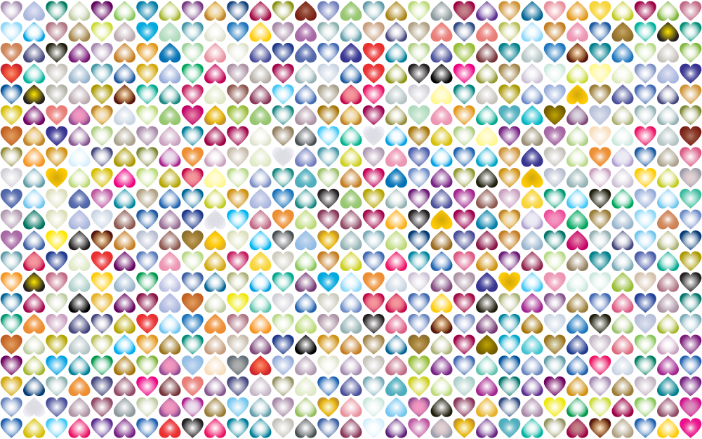 Prismatic Alternating Hearts Pattern Background 4 No - Circle (1000x625), Png Download