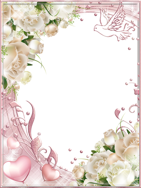Such As Fluorescent Lights, Uv Filtering May Be Added - Wedding White Frame Png (450x600), Png Download