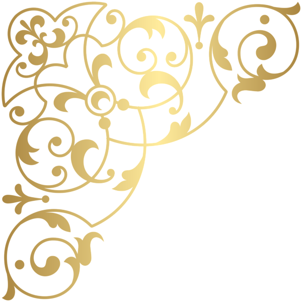 Pattern Background, Art Images, Clip Art, Art Pictures - Corner Designs In Gold Png (600x600), Png Download