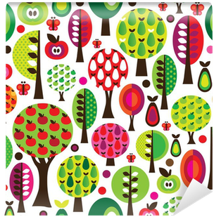 Vector Floral Background Png Seamless Retro Flower - Cute Apple Patterns Retro (400x400), Png Download