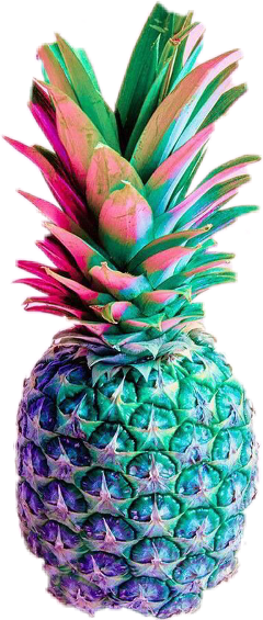Freetoedit Vaporwave Pinnapple Froot - Colourful Pineapple (240x565), Png Download