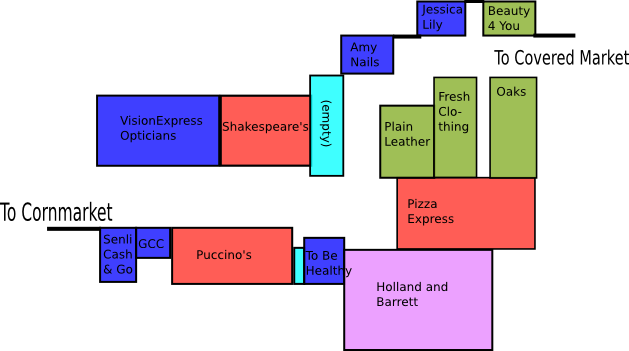 Map Of Golden Cross - Covered Market Oxford Map (629x351), Png Download