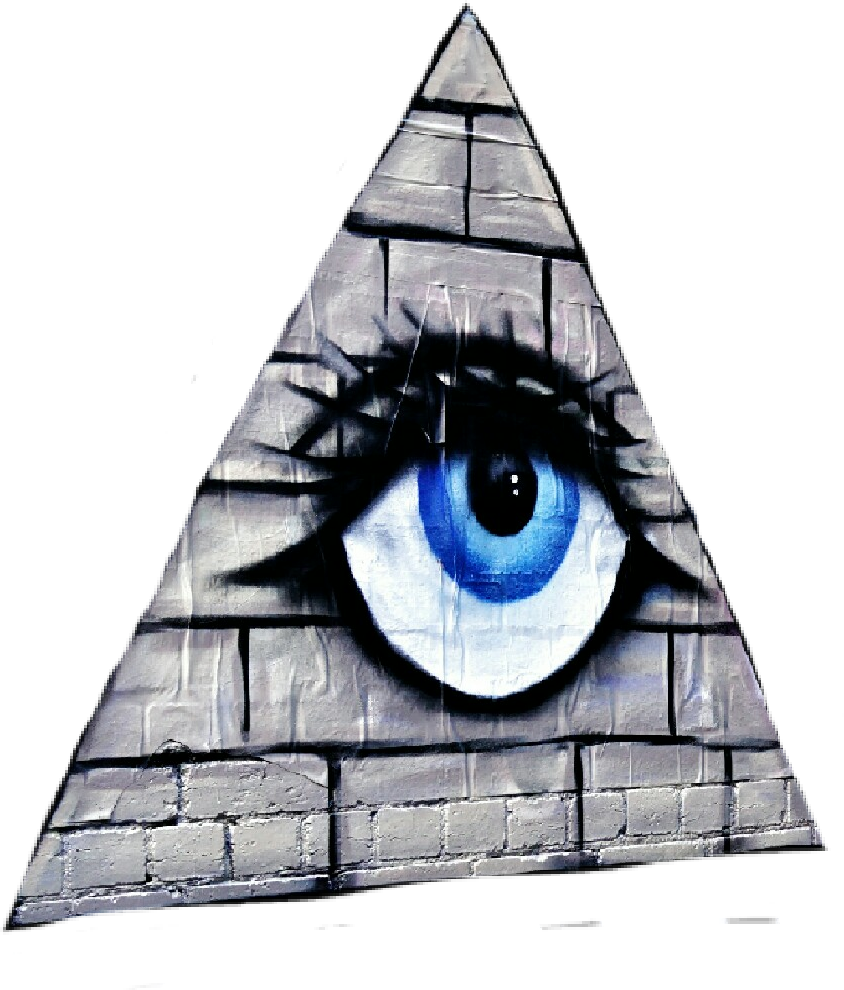 Sticker Triangle Wall Eye Graffiti - Drawing (844x990), Png Download