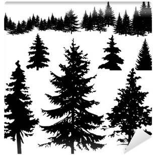 Pine Tree Silhouettes (400x400), Png Download