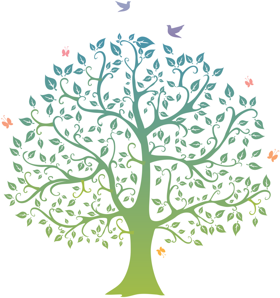 Os Frutos Da Árvore Da Vida São Os Frutos De Vida, - Tree With Branches And Leaves (1201x1201), Png Download