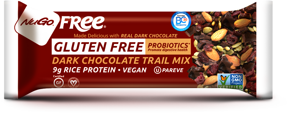 Snack Clipart Chocolate Bar - Nugo Free Dark Chocolate Trail Mix Bar - 1.59 Oz Packet (1000x419), Png Download