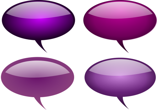 Bubbles,bubbles,speaking - Purple Call Out Png (500x350), Png Download
