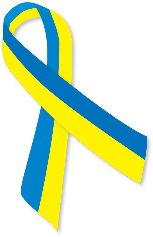 Blue And Yellow Ribbon Ua - Blue And Yellow Ribbon (501x778), Png Download