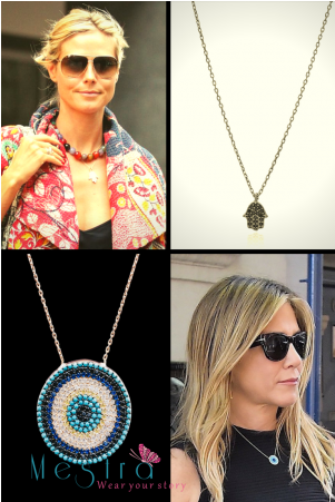 Celebrities With Evil Eye Jewelry (600x450), Png Download