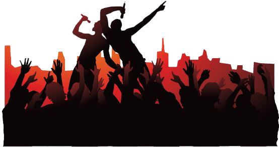 Concert Silhouette At Getdrawings - Rock Concert Shower Curtain (568x518), Png Download