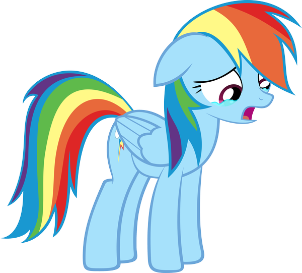 Fanmade Rainbow Dash Crying - Rainbow Dash Is Sad (600x541), Png Download