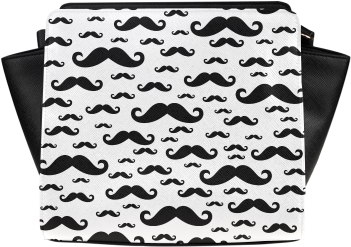 Black Handlebar Mustache / Moustache Pattern Satchel - Pencil Skirt (500x500), Png Download