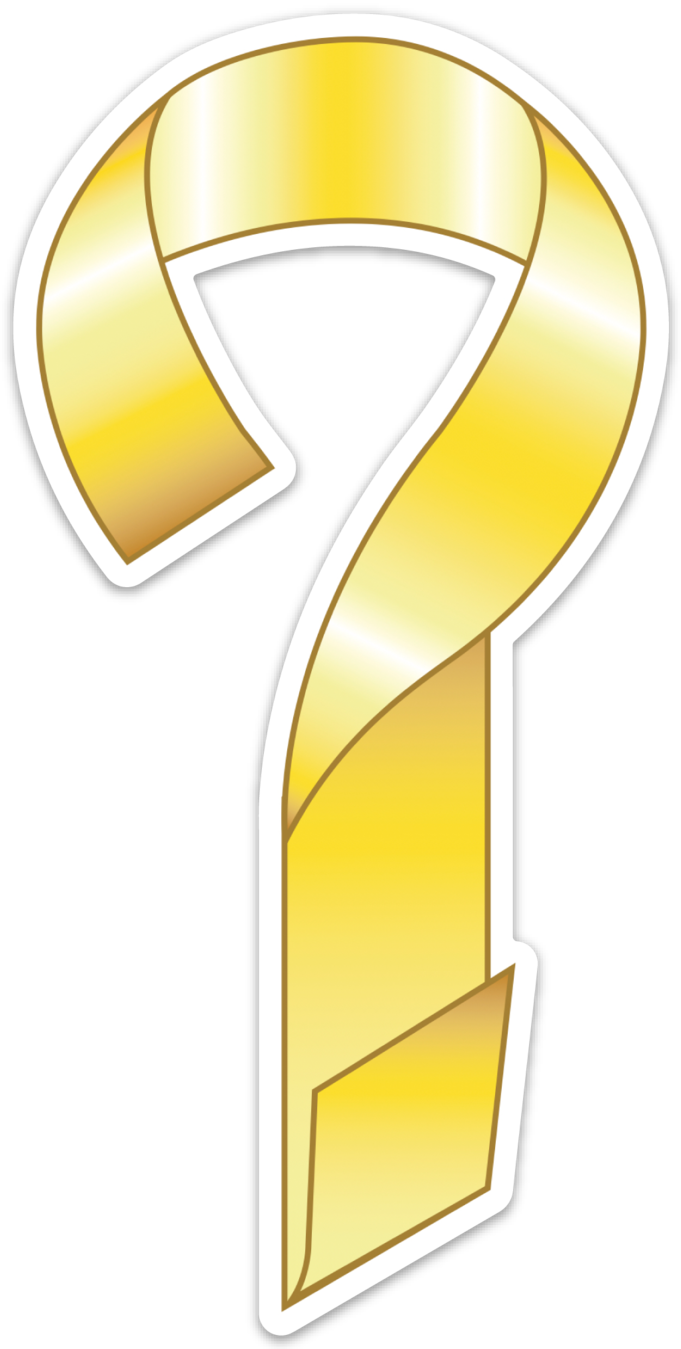 Yellow Ribbon Decal - Yellow Ribbon (681x1349), Png Download