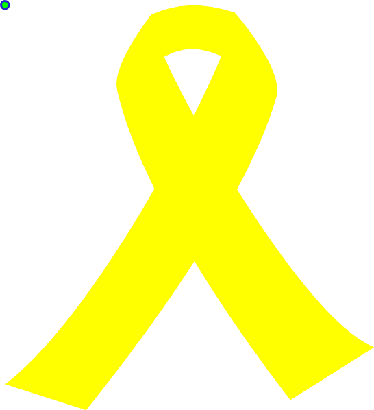 Yellow Cancer Ribbon Black Background (546x598), Png Download