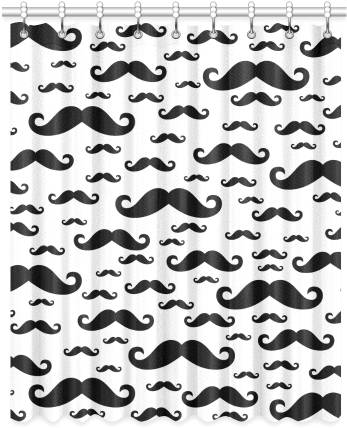 Black Handlebar Mustache / Moustache Pattern Window - Handlebar Moustache (500x500), Png Download
