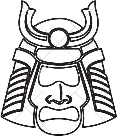 Yeezus Drawing Ski Mask Graphic Transparent Download - Samurai Helmet Drawing (550x550), Png Download