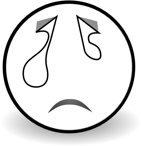 Face Crying Black White Line Art 555px 41 - Clip Art (555x555), Png Download