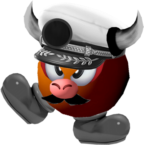 He's A Brown Ball With Angry Eyes And A Pink Snout - Cartoon (659x626), Png Download