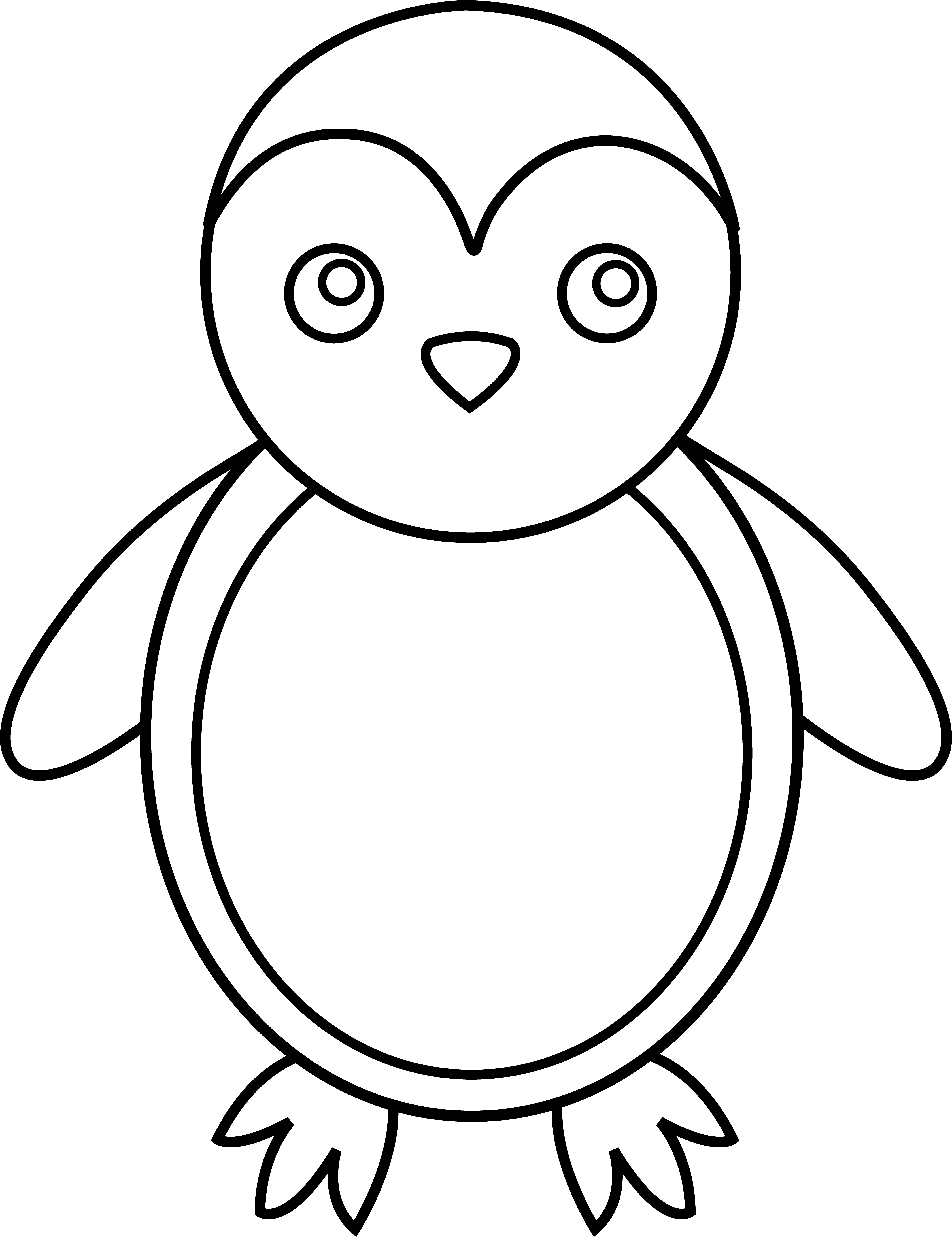Penguin Line Art Free Clip Painting Rocks - Horizon Observatory (5264x6841), Png Download