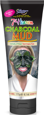 Charcoal Mud Tube - 7th Heaven Charcoal Mud (260x488), Png Download