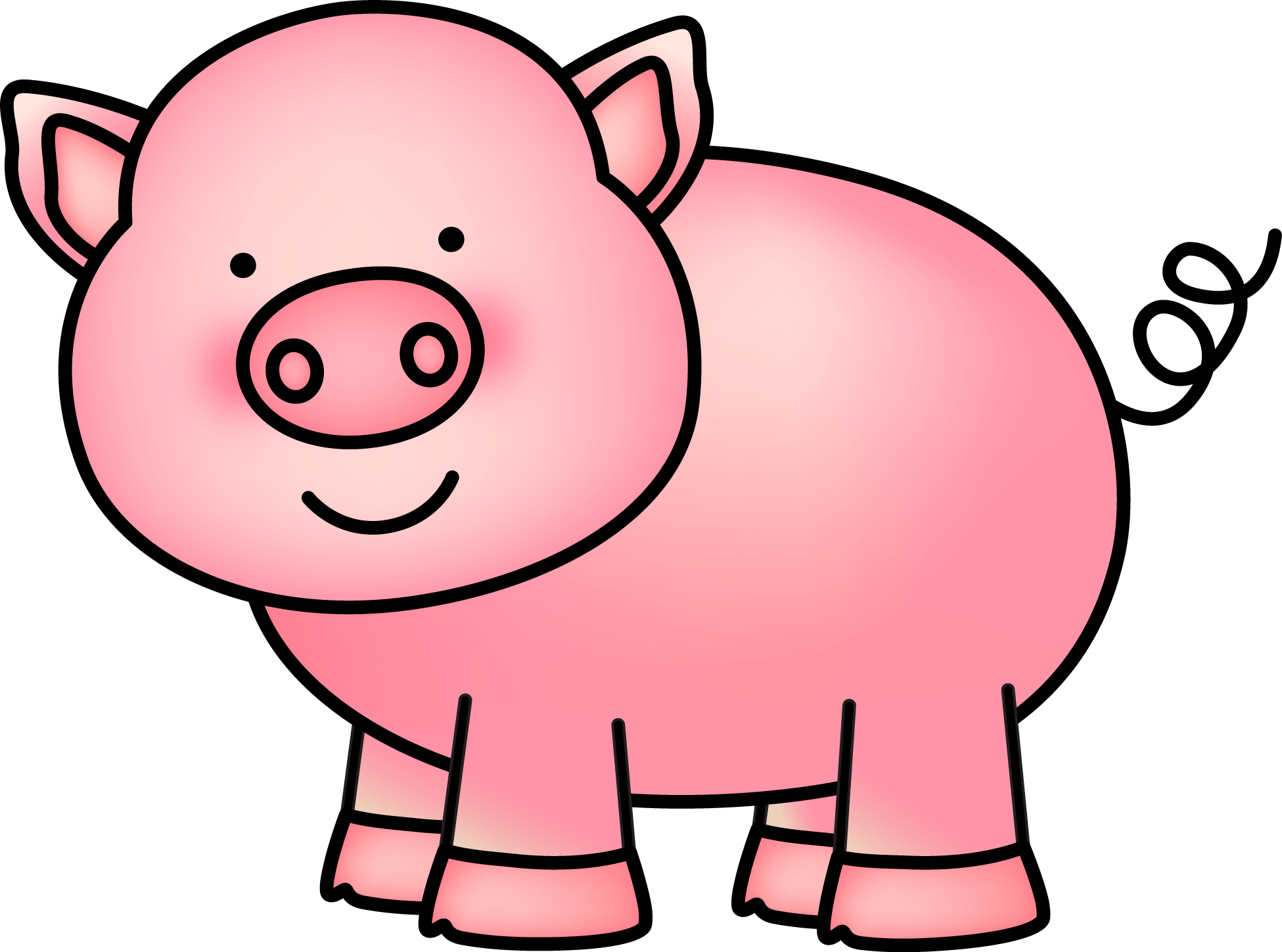 Hog • Kindergarten Nation Vector Library Library - Whimsy Clips Pig (1951x1449), Png Download