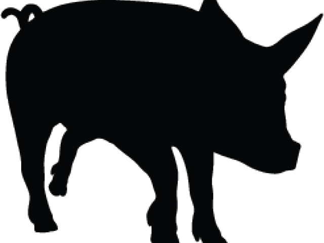 Pig Silhouette (640x480), Png Download