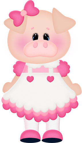 Tr S Porquinhos Minus Pinterest Clip Art - Girl Pig Clipart (286x498), Png Download
