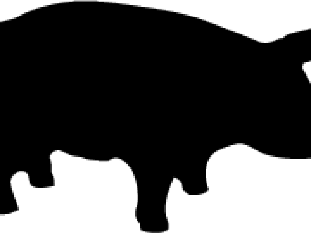 Pig Clipart Silhouette - Animal Figure (640x480), Png Download