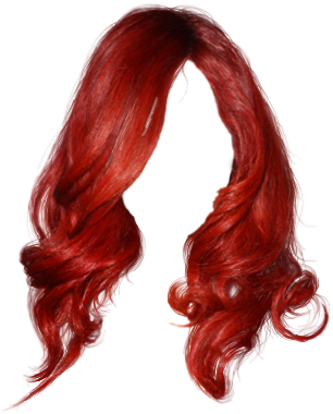 Real Hair Png Picture Black And White - Red Long Hair Png (400x489), Png Download