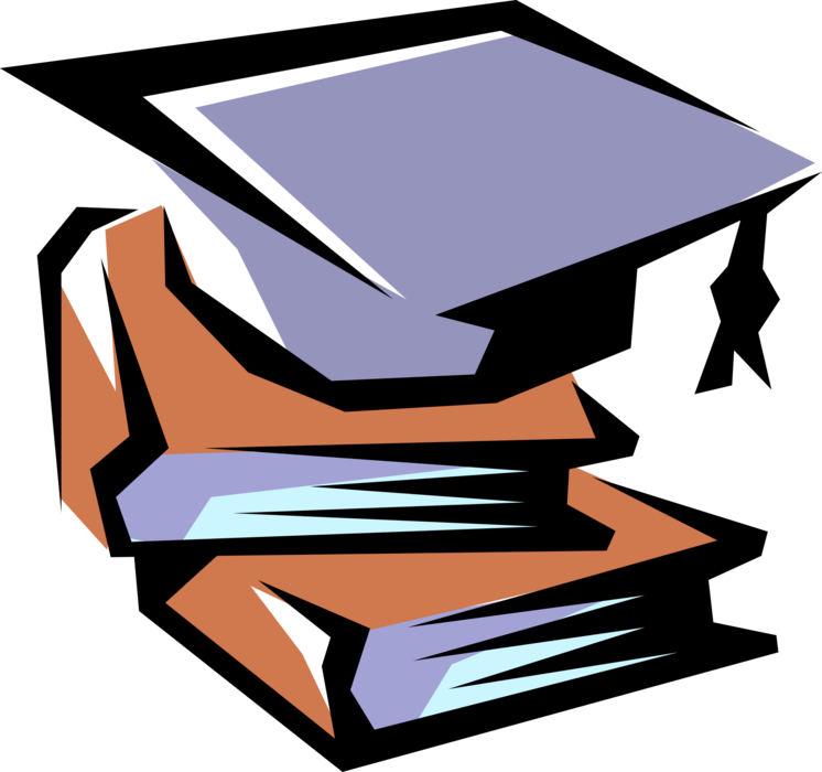 Vector Illustration Of Books With Commencement Graduation - 3 Levels Of Questions Literal Inferential And Evaluative (746x700), Png Download