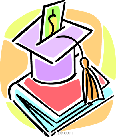 Graduation Cap And School Book Royalty Free Vector (406x480), Png Download