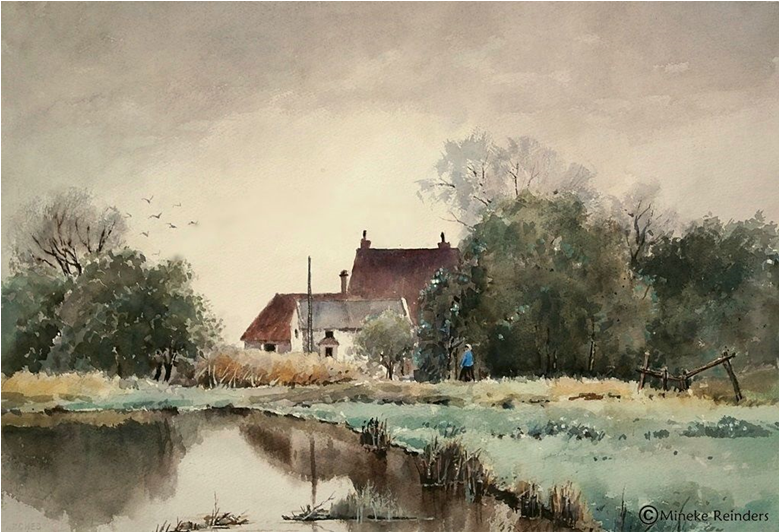 210115 Watercolor Minekereinders At The Water's Edge - Painting (800x800), Png Download