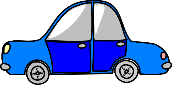 Free Cartoon Blue Car Clip Art - Cartoon Car Gif Png (600x299), Png Download
