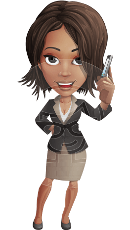 Kim The Office Lady - Brown Girl Cartoon Character (308x464), Png Download