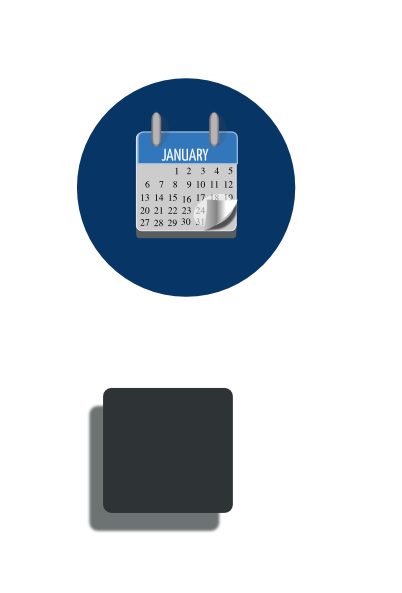 How To Set Use Blue Circle Calendar Svg Vector (402x593), Png Download