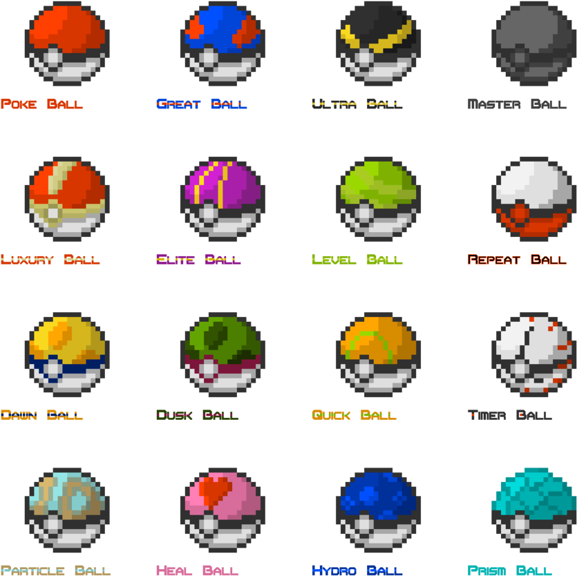 Poke Balls By Poke-max On Deviantart - Quick Ball Pixel Art (894x894), Png Download