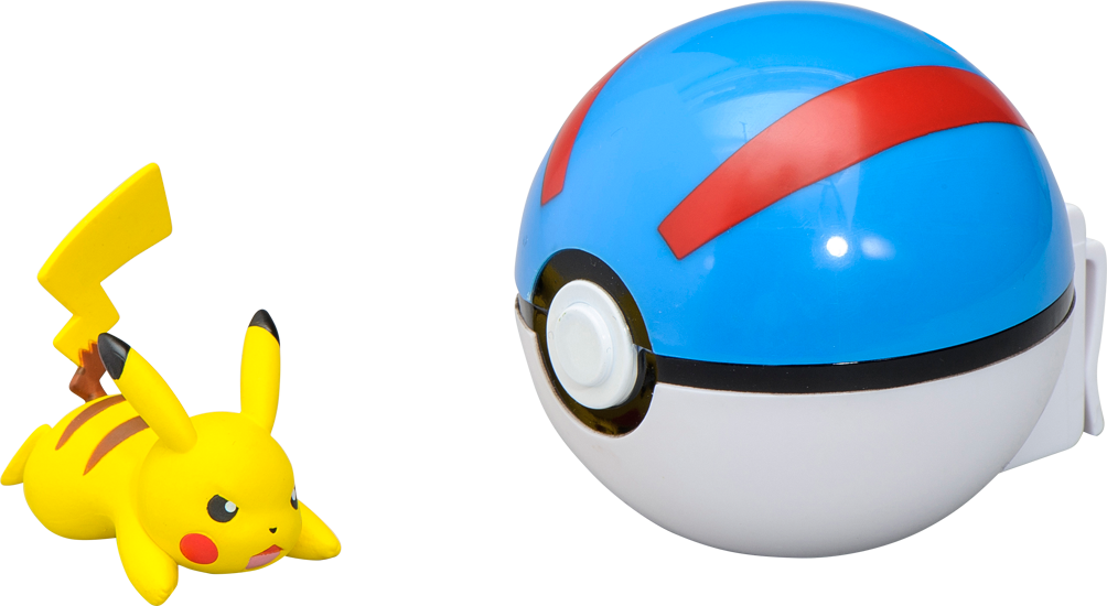 Pok&amp - & - Pokemon Pokémon Poké Ball T18869 Pikachu & Great (1004x550), Png Download