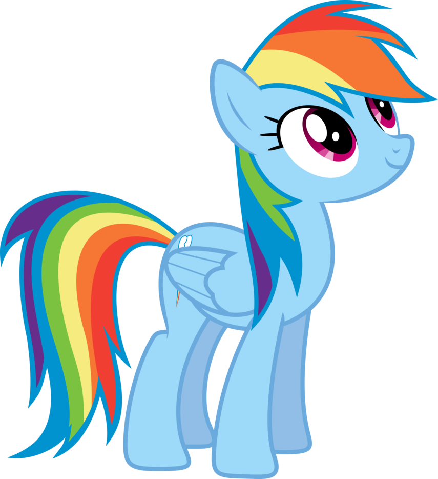 Mirrored, Pony, Rainbow Dash, Safe, Simple Background, - Rainbow Dash No Background (855x934), Png Download