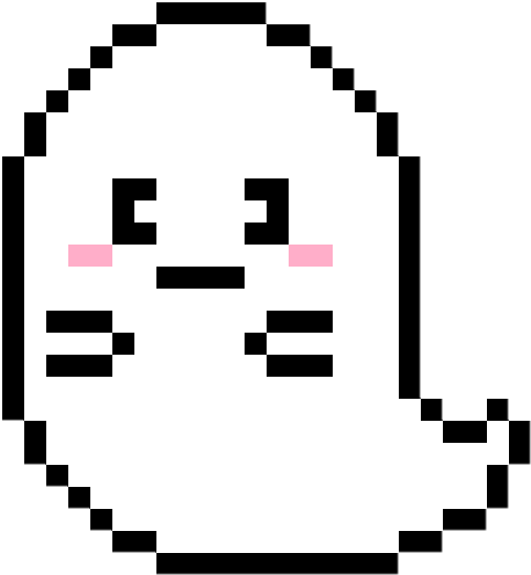 Art Ghost By Slhqueenbee - Pixel Art Ghost (571x563), Png Download