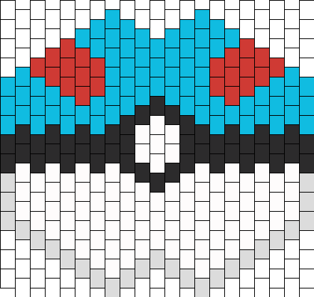 Pokemon Great Ball Mask Bead Pattern - Kandi Heart Mask Pattern (441x418), Png Download