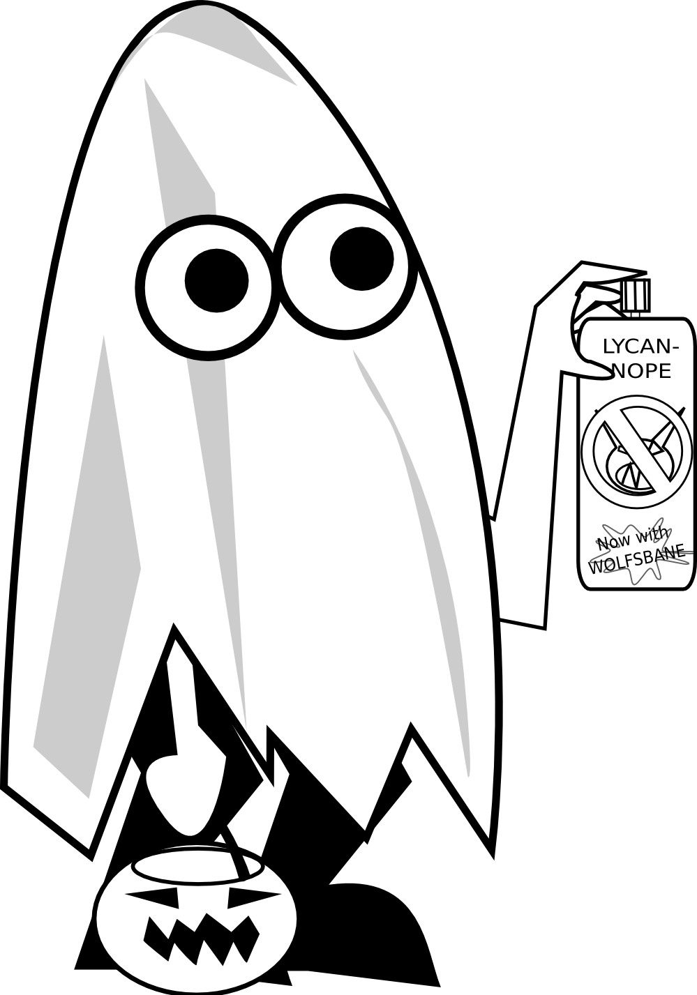 Free Halloween Illustrations Download Clip Art Black - Trick Or Treat Ghost (999x1427), Png Download