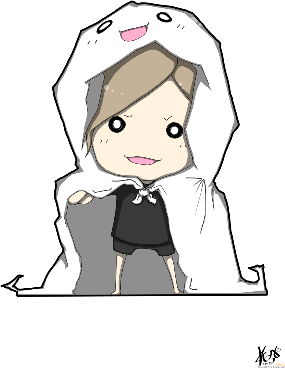 259 Kb Png - Cute Ghost Fan Art (1024x1453), Png Download